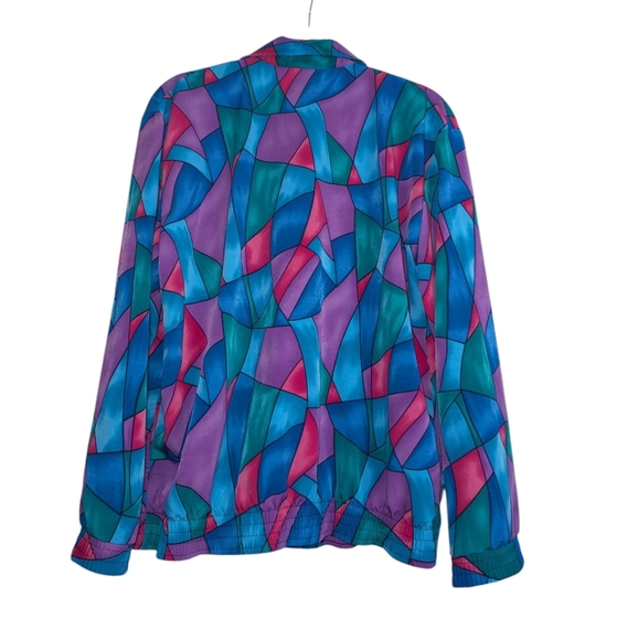 Vintage Teddi Blue and Purple Teddy Jacket with Structured Collar - Picture 2 of 6